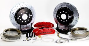 Ford Mustang Brake Kit - Rear - Baer Brakes - Pro+ Rear SDZ, 6P Caliper, Slot/Drill/Zinc - Grabber Blue - `05-`14